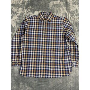Daniel Cremieux Blue & Yellow Plaid Long Sleeve Shirt Mens XL
